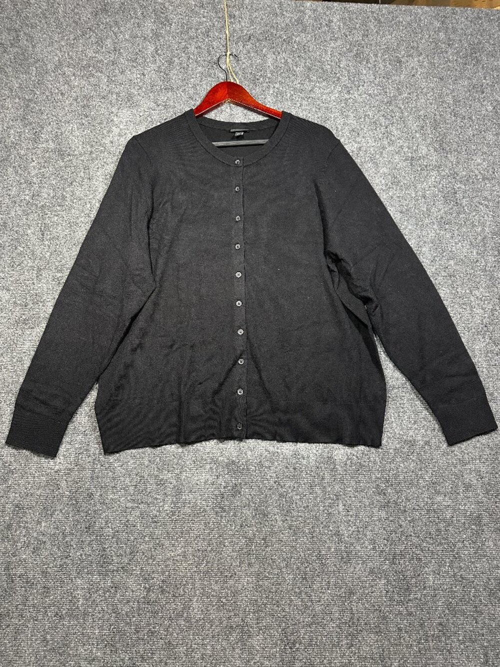Torrid Sweater Womens 2X Cardigan Black Button Up Long Sleeve Ribbed Hem Cuffs